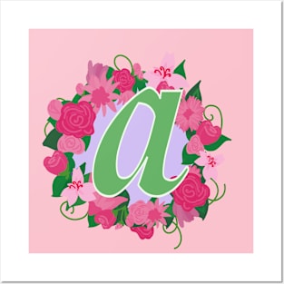 Monogram A, Personalized Floral Initial Posters and Art